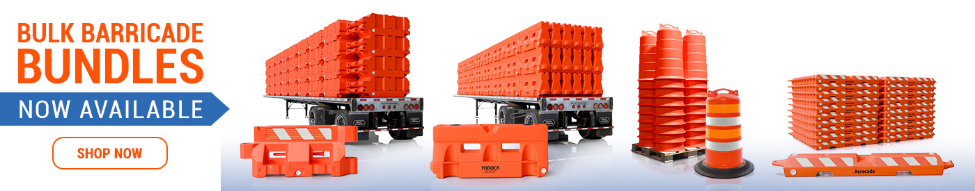 Traffic Cones For Less safety barricades in bright orange with reflective panels, sturdy plastic construction, and customizable branding options – ideal for traffic control, events, and pedestrian safety.