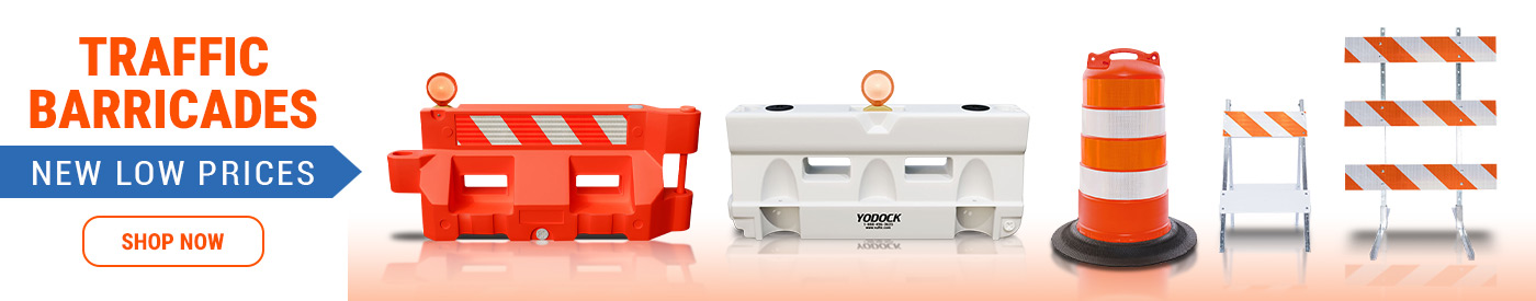 Traffic Cones For Less safety barricades in bright orange with reflective panels, sturdy plastic construction, and customizable branding options – ideal for traffic control, events, and pedestrian safety.