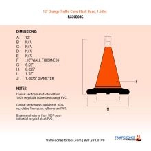 12 inches Traffic Cone w/Black Base - 4