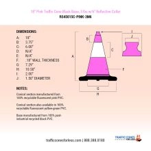 18 inch Pink Traffic Cone w/Black Base -4