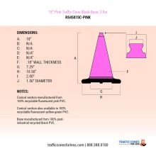 Pink Traffic Cone w/Black Base - 4