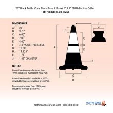 28 inch Black Traffic Cone w/Color Artwork - 2