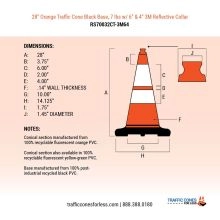 28 inch Orange Halloween Traffic Cones - 12 Pack-1