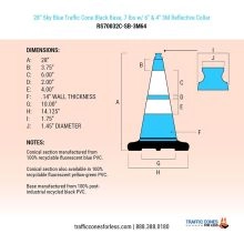 Sky Blue Traffic Cone w/Color Artwork - 2