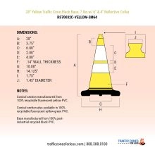 Yellow Traffic Cone w/Black Base - 1