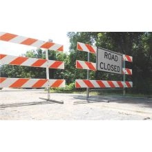 Telespar Type III Plastic Barricade w/Two Sides Sheeting - 1