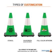 18 inch Kelly Green Traffic Cone w/3 lb Black Base -2