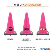 Custom Pink Traffic Cone w/Black Base - 1