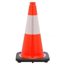 18 inch Orange Traffic Cone w/Black Base - 2