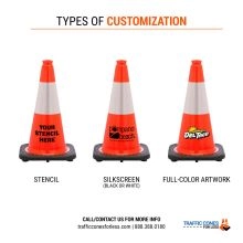 18 inches Orange Traffic Cone w/Black Base - 2