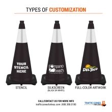 Black Traffic Cone Black Base 7 lbs - 2