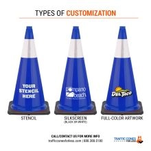 28 inches Navy Blue Traffic Cone w/Black Base - 2