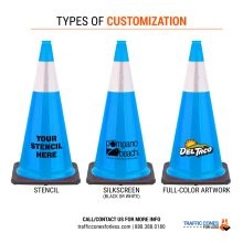 Custom 28 inch Blue Traffic Cone