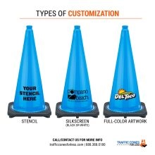 Custom 28 inch Blue Traffic Cone