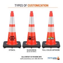 Custom Slim Orange Traffic Cone w/Black Base - 1
