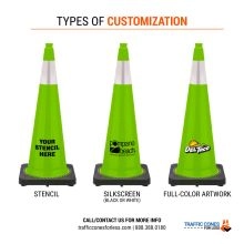 Custom 36 inch Lime Green Traffic Cone - 5