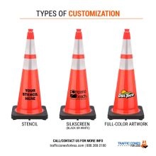 36 inches Orange Traffic Cone w/Black Base - 3