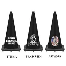 Black Traffic Cone Black Base 7 lbs-2