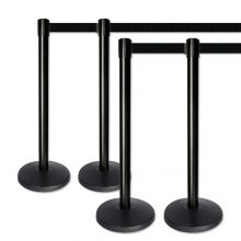 Line Divider Retractable Belt Stanchion - Black Finish1