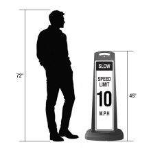 Black Reflective Vertical Sign Panel Slow Speed Limit 10 mph - 2