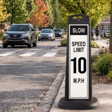 Black Reflective Vertical Sign Panel Slow Speed Limit 10 mph - 3