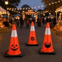 28 inch Orange Halloween Traffic Cones - Pallet - 4