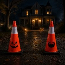 28 inch Orange Halloween Traffic Cones - Pallet - 3