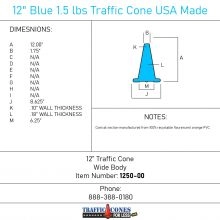 12 inch Blue Traffic Cone - 1