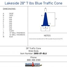 Lakeside 28 inch Blue Traffic Cone - 1