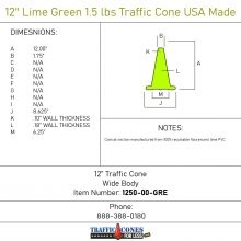 12 inch Lime Green Traffic Cone - 1