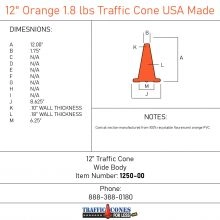 12 inches Orange Traffic Cone - 1
