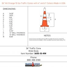 36 inches All Orange 10 lbs Traffic Cone - 1