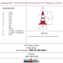 Lakeside 28 inch 7 lbs Red Traffic Cone - 1