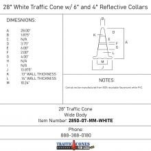 28 inches White Traffic Cone - 1