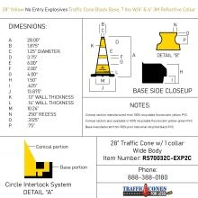 Yellow Traffic Cone w/Black Base - 1