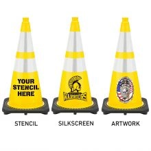 Yellow Traffic Cone w/Black Base - 3