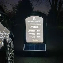 Solar Powered Display Sign - Valet Sign Light
