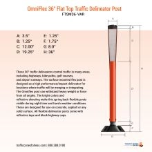 Omniflex 36 inch Flat Top Traffic Delineator - 3