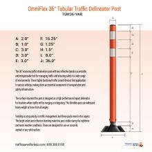 Omniflex 36 Inch Tubular Traffic Delineator -4