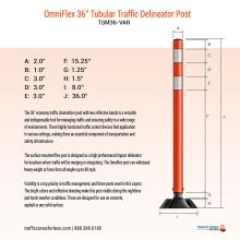 Omniflex 36 Inch Tubular Traffic Delineator Post - 5