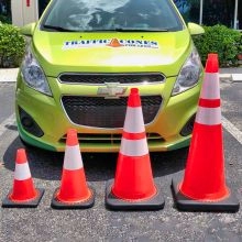 Orange Traffic Cone w/Reflective Collars - 3