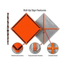 Roll Up Traffic Sign and Heavy Duty Cross Brace -2