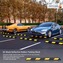 6ft Black Reflective Rubber Parking Block-2