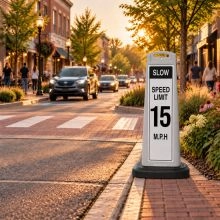 White Reflective Vertical Sign Panel Slow Speed Limit 15 mph - 3