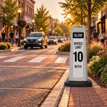 White Reflective Vertical Sign Panel Slow Speed Limit 10 mph - 3