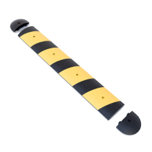 6ft Black Heavy Duty Rubber Speed Bump w/Yellow Reflective Stripes details