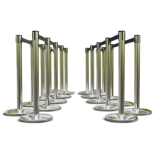 Stainless Finish Premium Stanchions w/Retractable Belt - 20 pack details