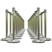 Stainless Finish Premium Stanchions w/Retractable Belt - 50 pack details