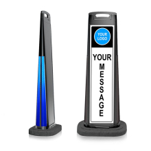 Black Vertical Sign Panel w/Base Option & Custom Artwork details