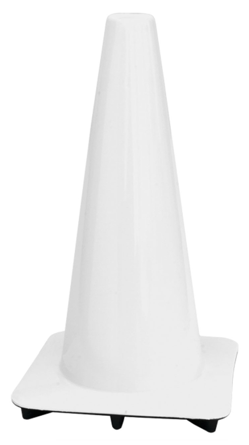 Lakeside 18" White Traffic Cone, Made in USA